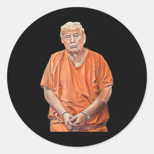 Sticker Rond Trump 20-24 Ans En Prison Drôle Anti-Trump