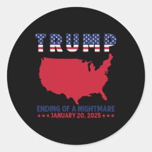 Sticker Rond Trump 20 janvier 2025 Inauguration patriotique amé