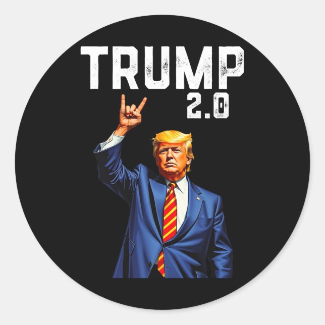 Sticker Rond Trump 2.0 Drôle Trump (Devant)