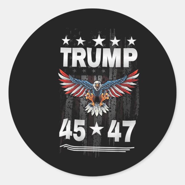 Sticker Rond Trump 45 47 (à l'arrière) (Devant)