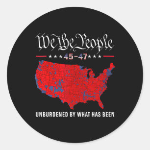 Sticker Rond Trump 45 47 Carte Électorale Déchargée De Ce Qui D