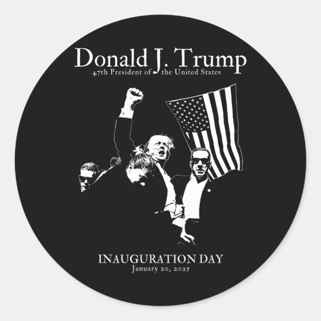 Sticker Rond Trump 47e jour de l'investiture présidentielle Us  (Devant)