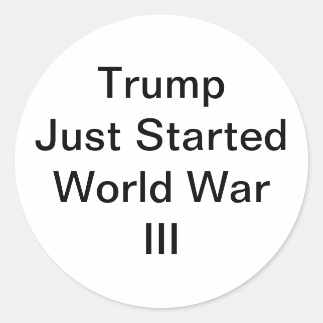 Sticker Rond Trump a commencé la troisième guerre mondiale Hank (Devant)