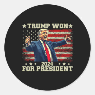 Sticker Rond Trump a encore gagné élection 2025 président 47 èm