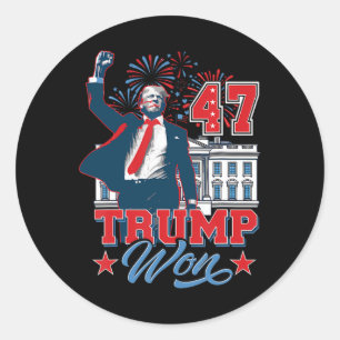 Sticker Rond Trump A Gagné 2024 Pour Remporter Le 47ème De La M