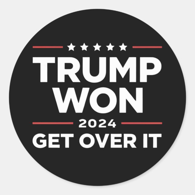 Sticker Rond Trump a Gagné Faites Avec 2024 (Devant)