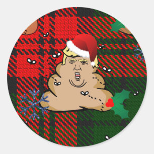 Sticker Rond trump à la décharge de noël