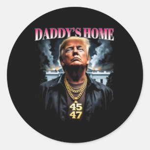 Sticker Rond Trump à la maison de papa