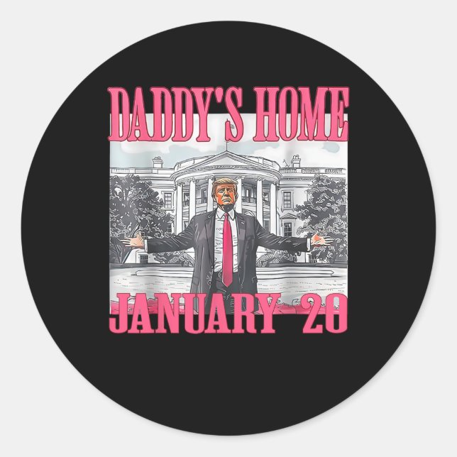 Sticker Rond Trump à la maison de papa (Devant)