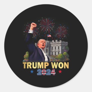 Sticker Rond Trump A Remporté Le 47E Président De La Maison Bla