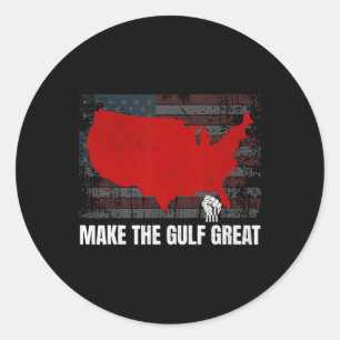 Sticker Rond Trump américain dans le Golfe, le Grand Golfe 2025