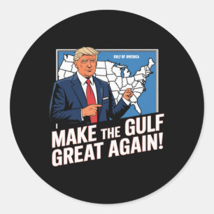 Sticker Rond Trump Amérique du Golfe du Mexique Président Trump