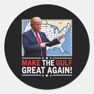 Sticker Rond Trump Amérique du Golfe du Mexique Président Trump