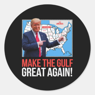 Sticker Rond Trump Amérique du Golfe du Mexique Président Trump
