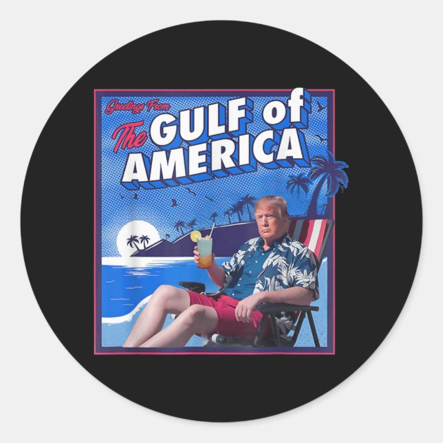Sticker Rond Trump Amériques Golfe Mexique Président Trump P (Devant)