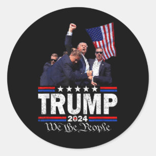 Sticker Rond Trump Asination Bloody Oreille Bleeding Butler Pa