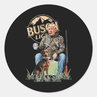 Sticker Rond Trump avec canard canard sauvagine chasse Camo Pré