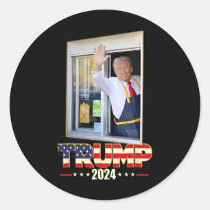 Sticker Rond Trump Avec Mc Donald Trump Un Travailleur Voter Po