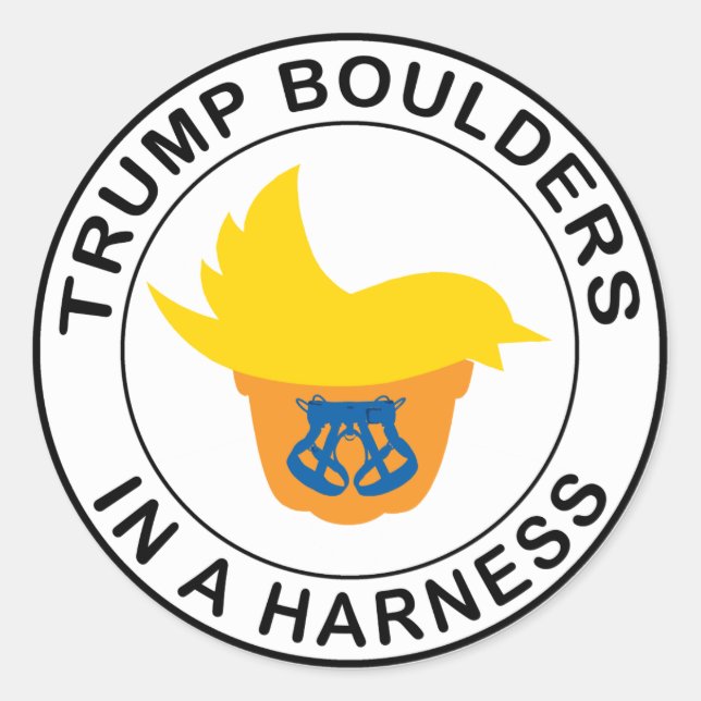 Sticker Rond Trump Boulders Dans Un Harcèlement (Devant)