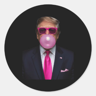 Sticker Rond Trump Bubble Gum Shirt 2024 Vote Président Funny C