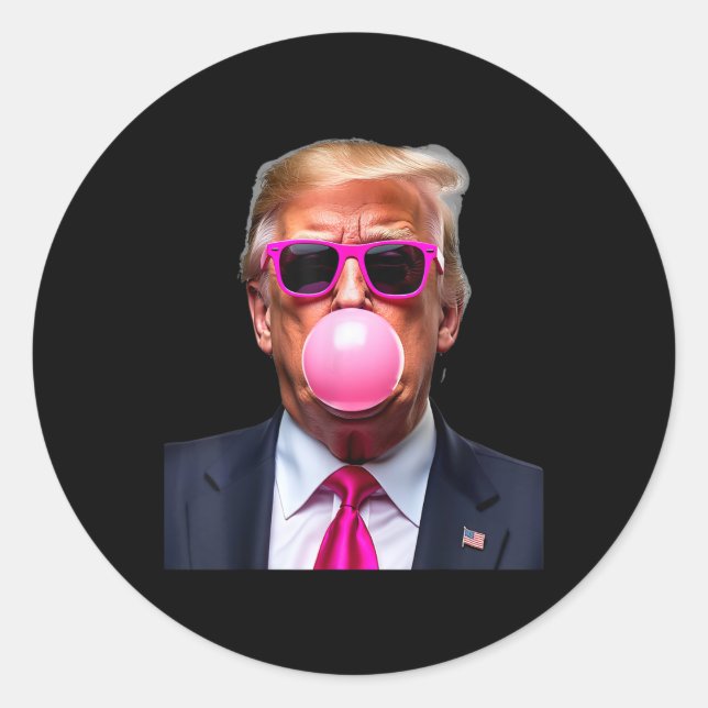 Sticker Rond Trump Buble Gum Pink 1 (Devant)