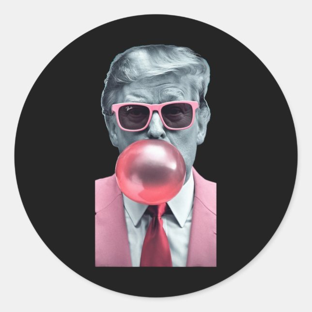 Sticker Rond Trump Buble Gum Yum 1 (Devant)