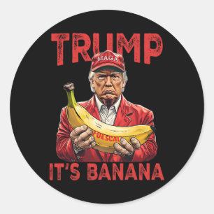 Sticker Rond Trump, c'est de la banane pour l'échelle