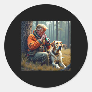 Sticker Rond Trump Chasse Deer Drôle Bière Boire Chasse