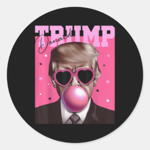 Sticker Rond Trump Chemise Pour Enfants Hommes Femmes Donald Tr