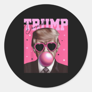 Sticker Rond Trump Chemise Pour Enfants Hommes Femmes Donald Tr