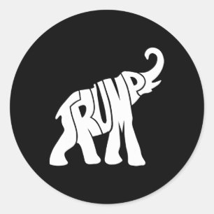 Sticker Rond Trump Chemise Républicaine Des Éléphants Pour Ses