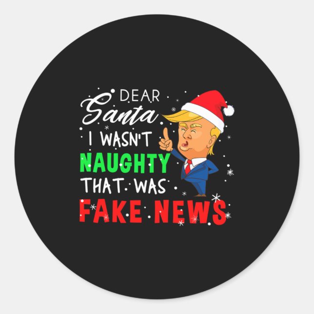 Sticker Rond Trump Christmas Pajamas Shirt Dear Santa  (Devant)