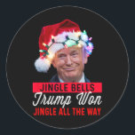 Sticker Rond Trump Christmas Shirt Jingle Bells Funny Trump Won<br><div class="desc">Trump Christmas Shirt Jingle Bells Drôle Trump a gagné 1</div>