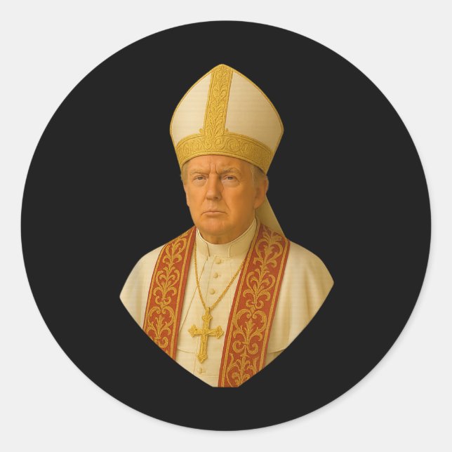 Sticker Rond Trump comme le pape Tee Meme drôle (Devant)
