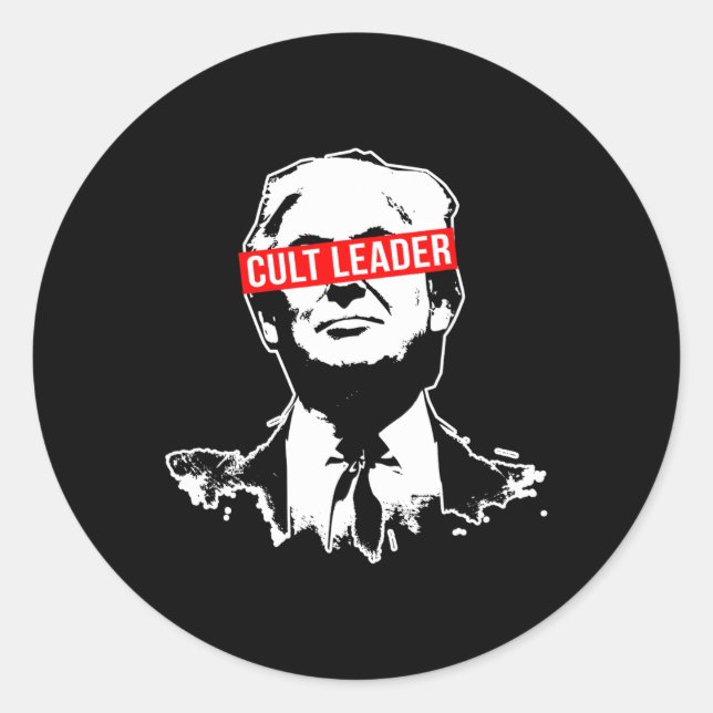 Sticker Rond Trump Culte Leader Qui L'A Trop Frappé (Devant)