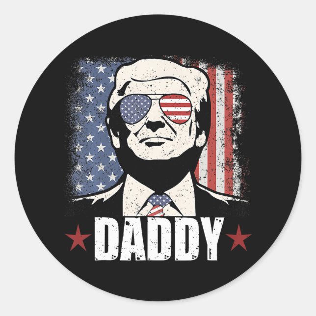 Sticker Rond Trump Daddy 2025 Official Trump Daddy Funny 1  (Devant)