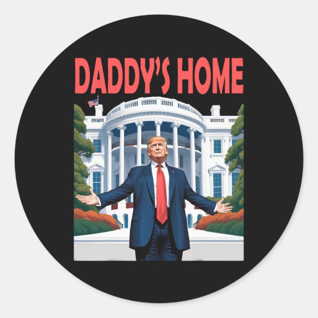 Sticker Rond Trump Daddys Maison Blanche 1 (Devant)