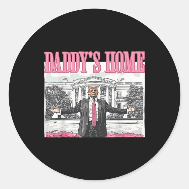 Sticker Rond Trump Daddys Maison Blanche 2024 (Devant)