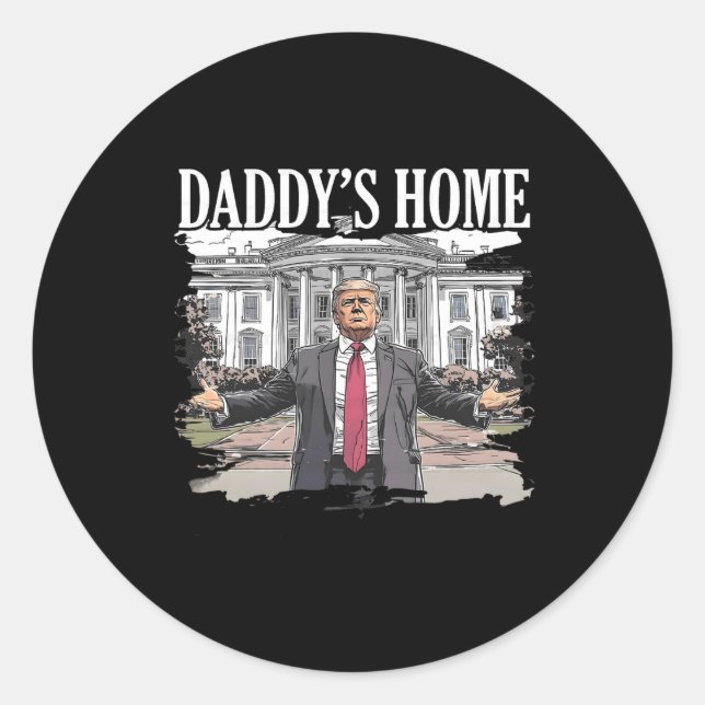 Sticker Rond Trump Daddys Maison Blanche 2024 (Devant)
