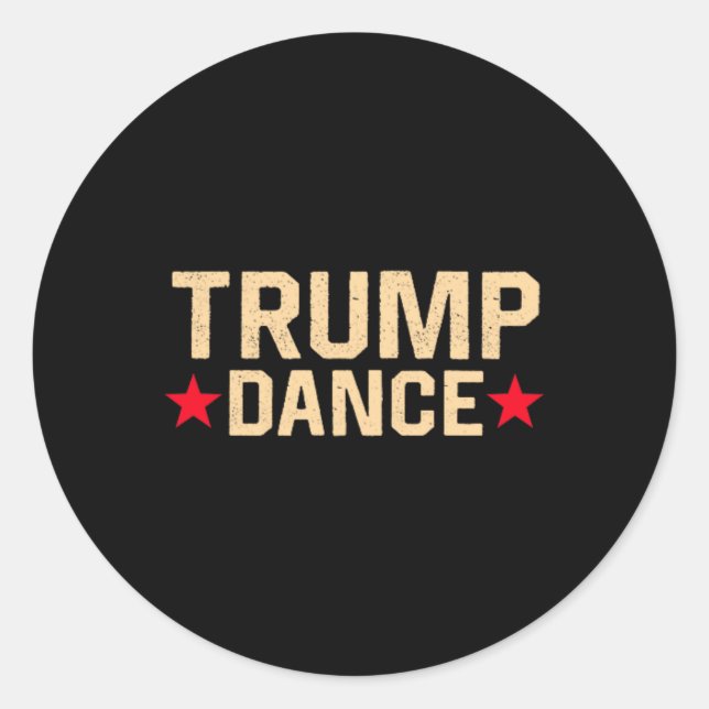 Sticker Rond Trump Dance 2024 Qr 4547 Funny Trump Dancing Code (Devant)