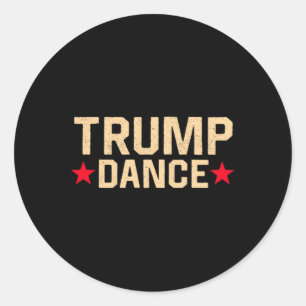 Sticker Rond Trump Dance 2024 Qr 4547 Funny Trump Dancing Code