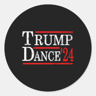 Sticker Rond Trump Dance 2024 Trump Vance Funny Poli Républicai