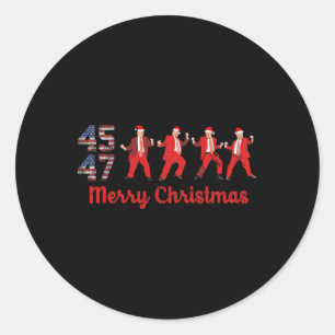Sticker Rond Trump Dance 45 47 Donald Trump Xmas Pyjama Fêtes