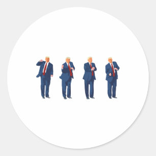Sticker Rond Trump Dance 4 juillet Trump 2024