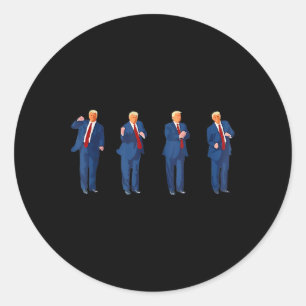 Sticker Rond Trump Dance 4 juillet Trump 2025
