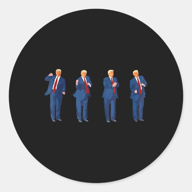 Sticker Rond Trump Dance 4 juillet Trump 2025 (Devant)