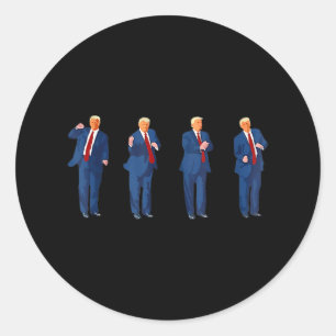 Sticker Rond Trump Dance 4 juillet Trump 2025