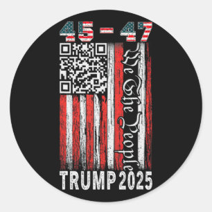 Sticker Rond Trump Dance Troll Qr Drôle Président Trump Dance C