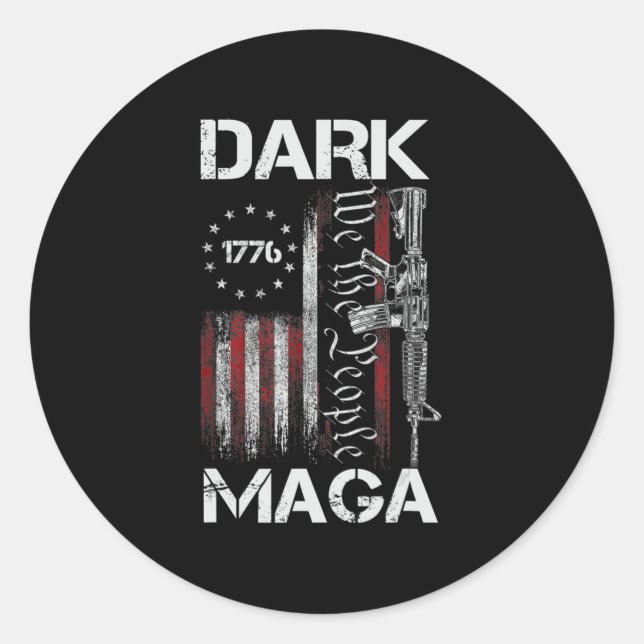 STICKER ROND TRUMP DE SUPPORT MAGA SOMBRE ANTI-BIDEN (Devant)