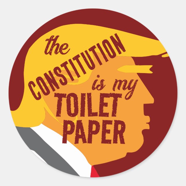 Sticker Rond Trump déteste la Constitution (Devant)